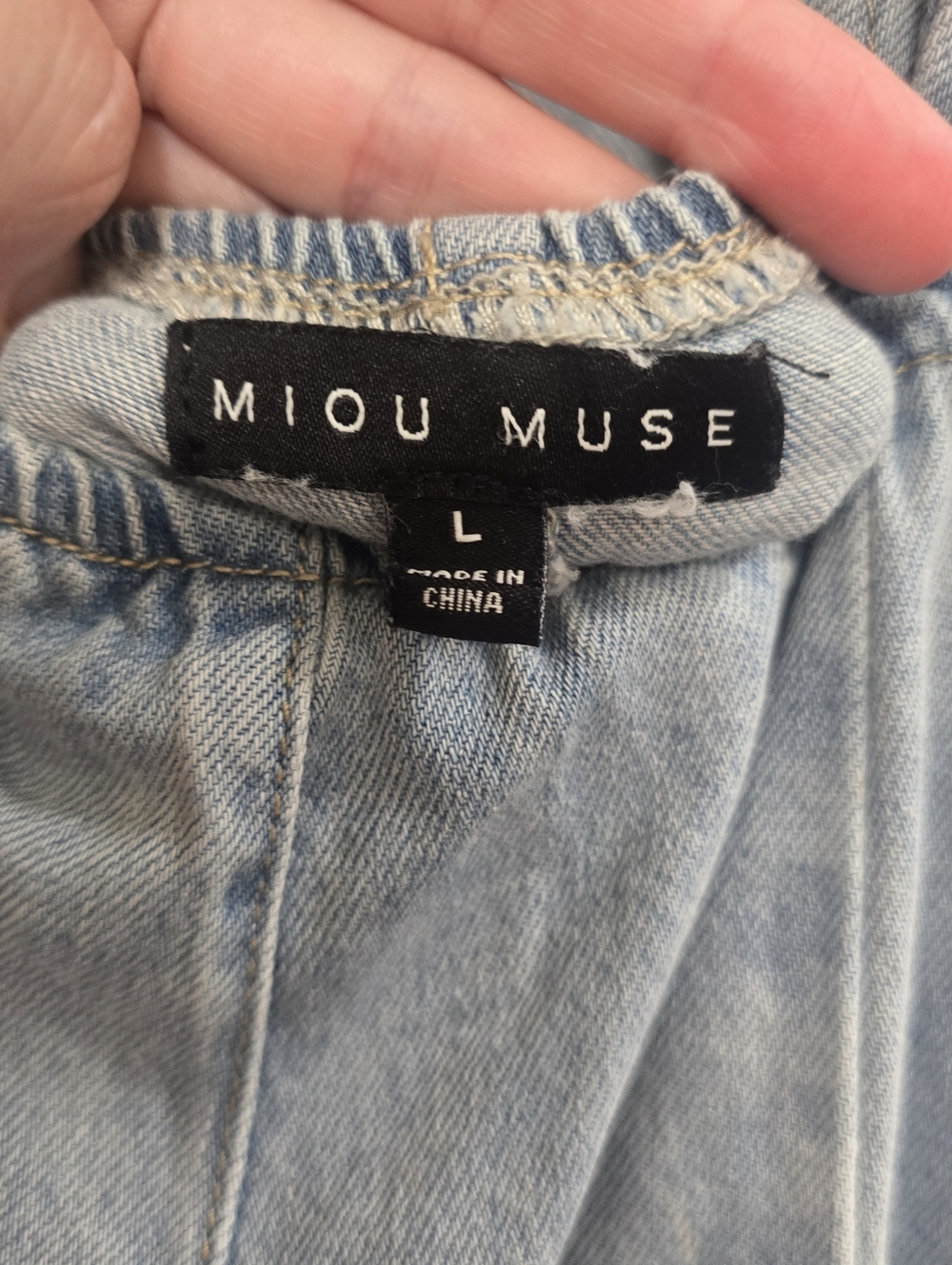 Boutique MIOU MUSE Denim Ruffle Sleeve Jumpsuit - Picture 9 of 10